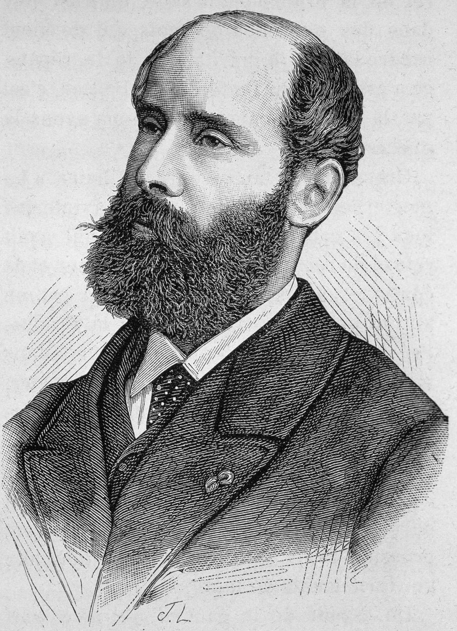 Portrett av Emile Keratry (1832-1904). Gravering av slutten av 1800-tallet i "Histoire de France"" av H. Martin. av Unknown artist