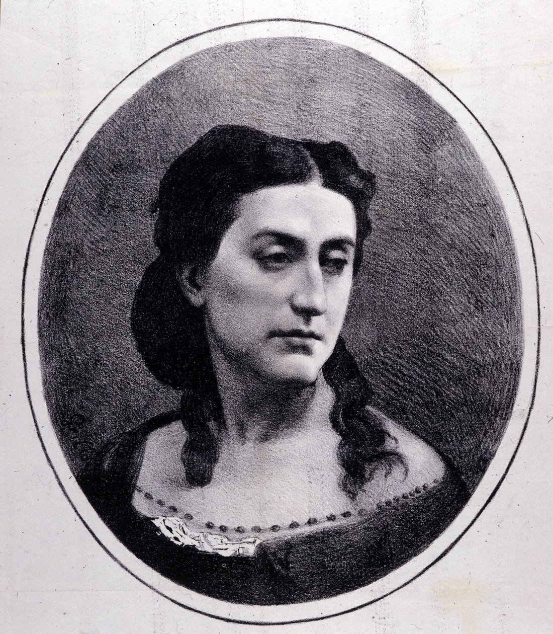 Portrett av Erminia Frezzolini. Italiensk sopran (1818-1884). av Unknown artist