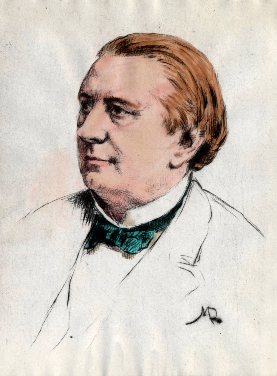 Portrett av Eugene Labiche (1815-1888) Forfatter Gravering av 1800-tallets privatsamling av Unknown artist