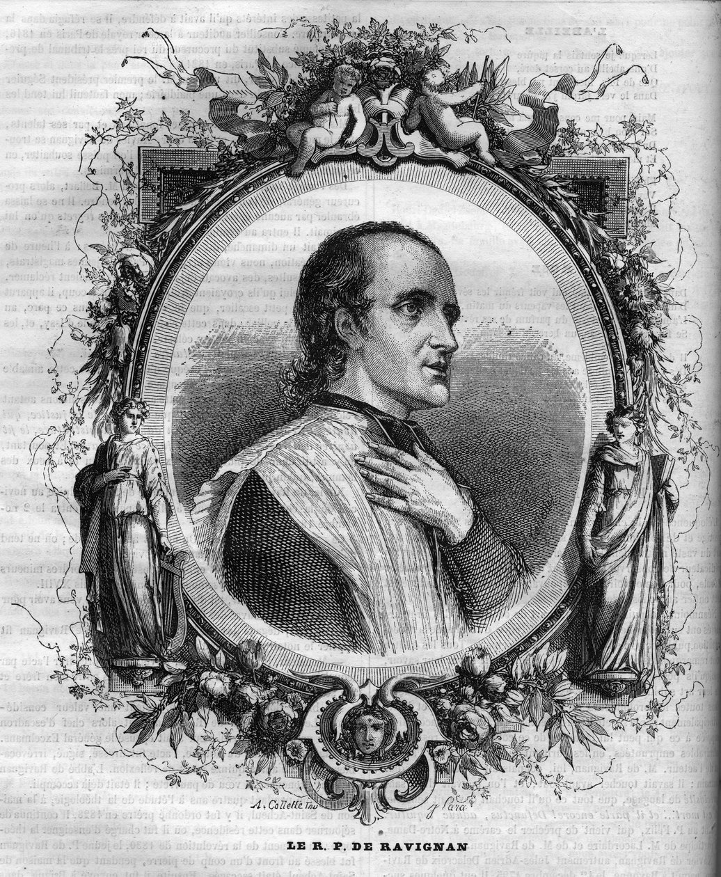 Portrait of Father Delacroix de Ravignan (1795-1858), French Jesuite. av Unknown artist
