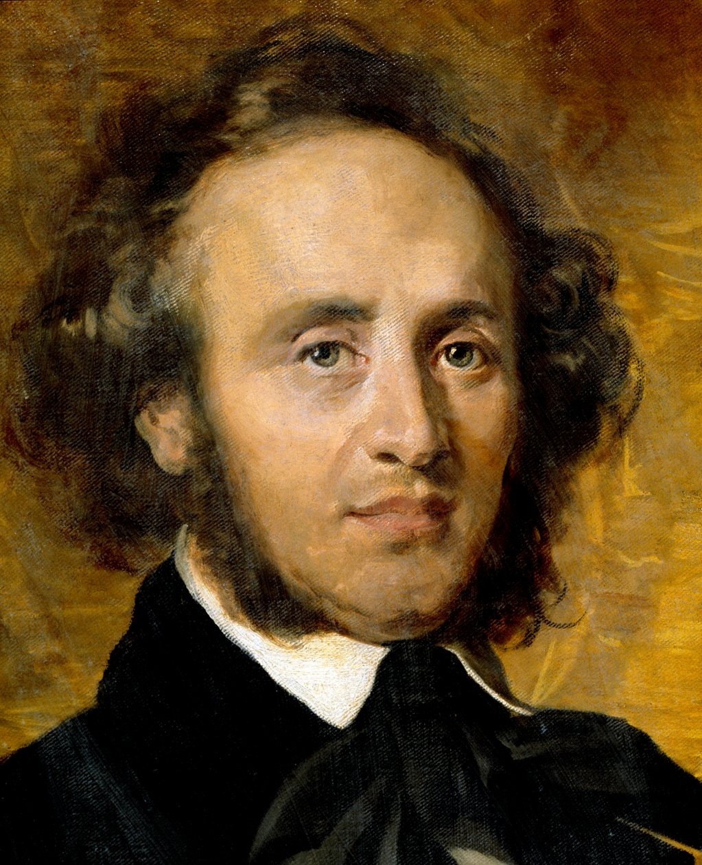 Portrett av Felix Mendelssohn Bartholdy (1809-1847) tysk komponist. av Unknown artist