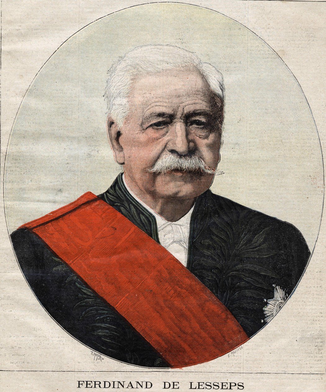 Portrett av Ferdinand de Lesseps (1805-1894), fransk diplomat og administrator. av Unknown artist