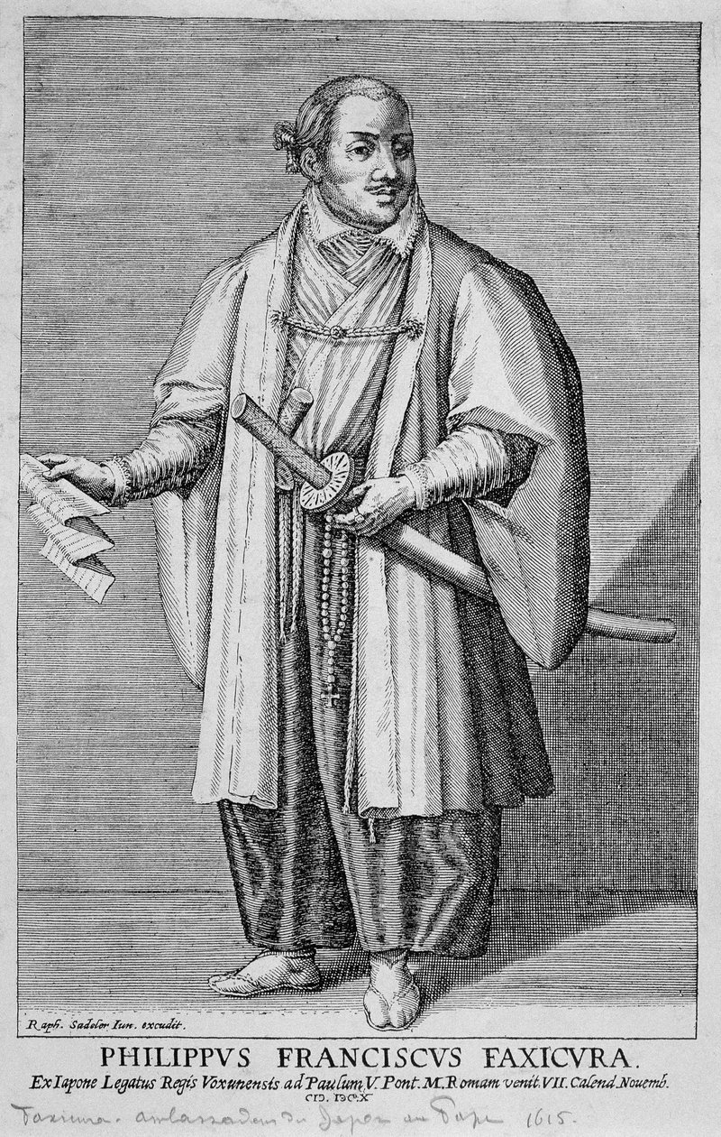 Portrett av Filippo Francesco Faxicura (Philip Francis Faxicura eller Tsunenaga Hasekura av Unknown artist