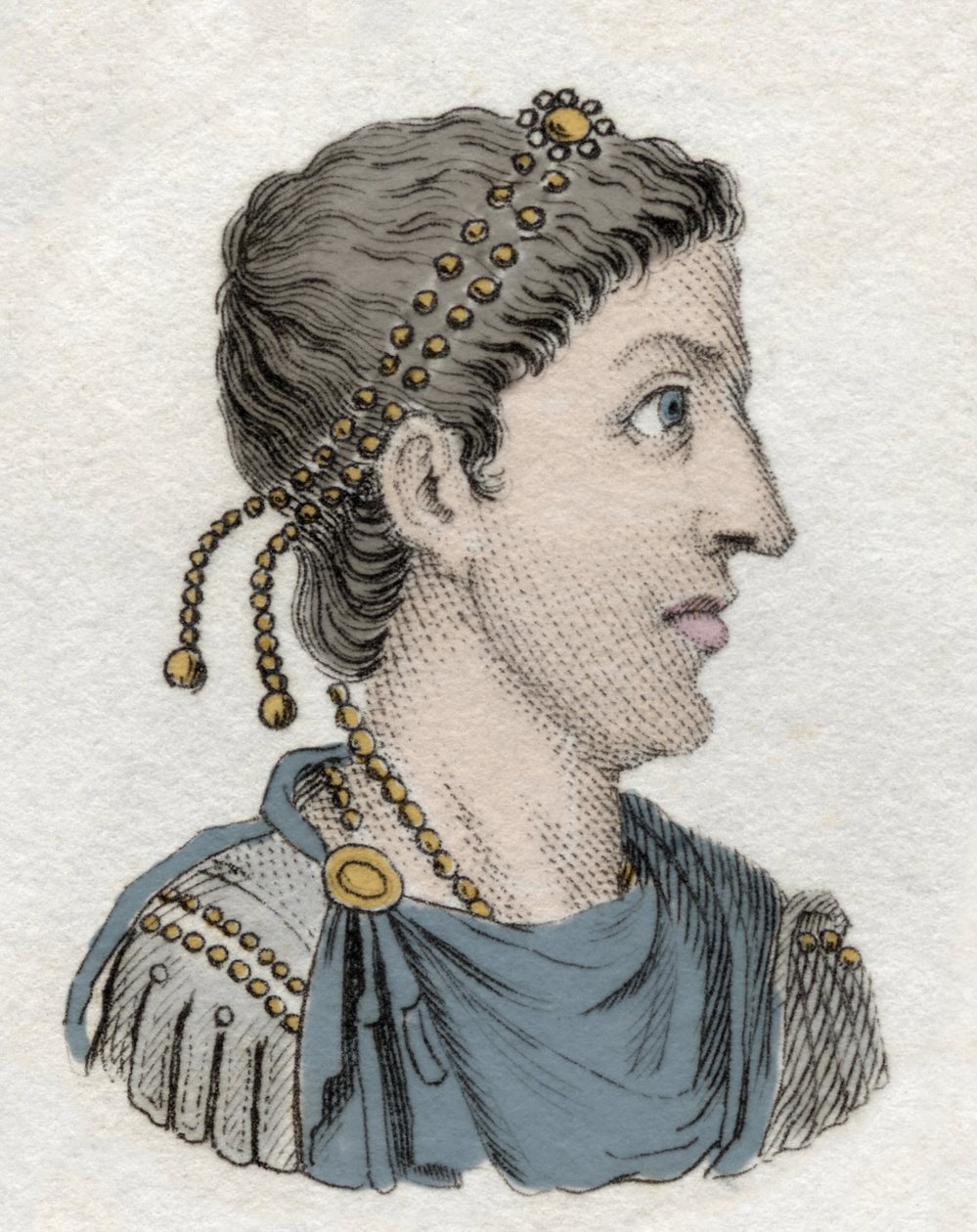 Portrett av Flavius Honorius (384-423), romersk keiser. av Unknown artist