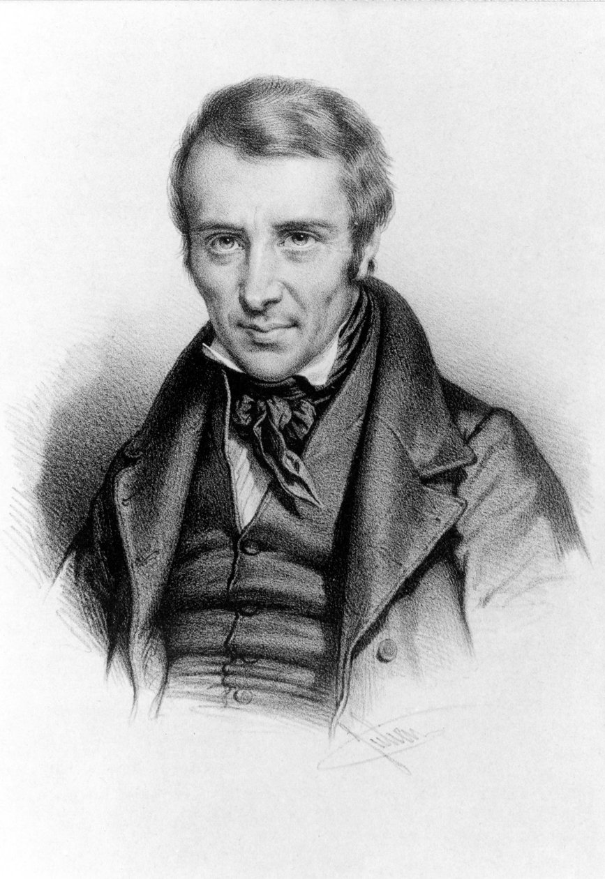 Portrett av Félicité Robert de La Mennais eller Lamennais. Fransk prest og forfatter (i Saint-Malo av Unknown artist