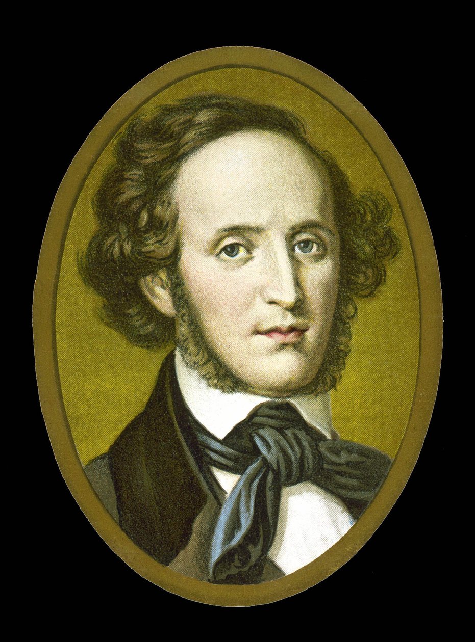 Portrait of Félix Mendelssohn - Bartholdy (1809 - 1847) German composer. av Unknown artist