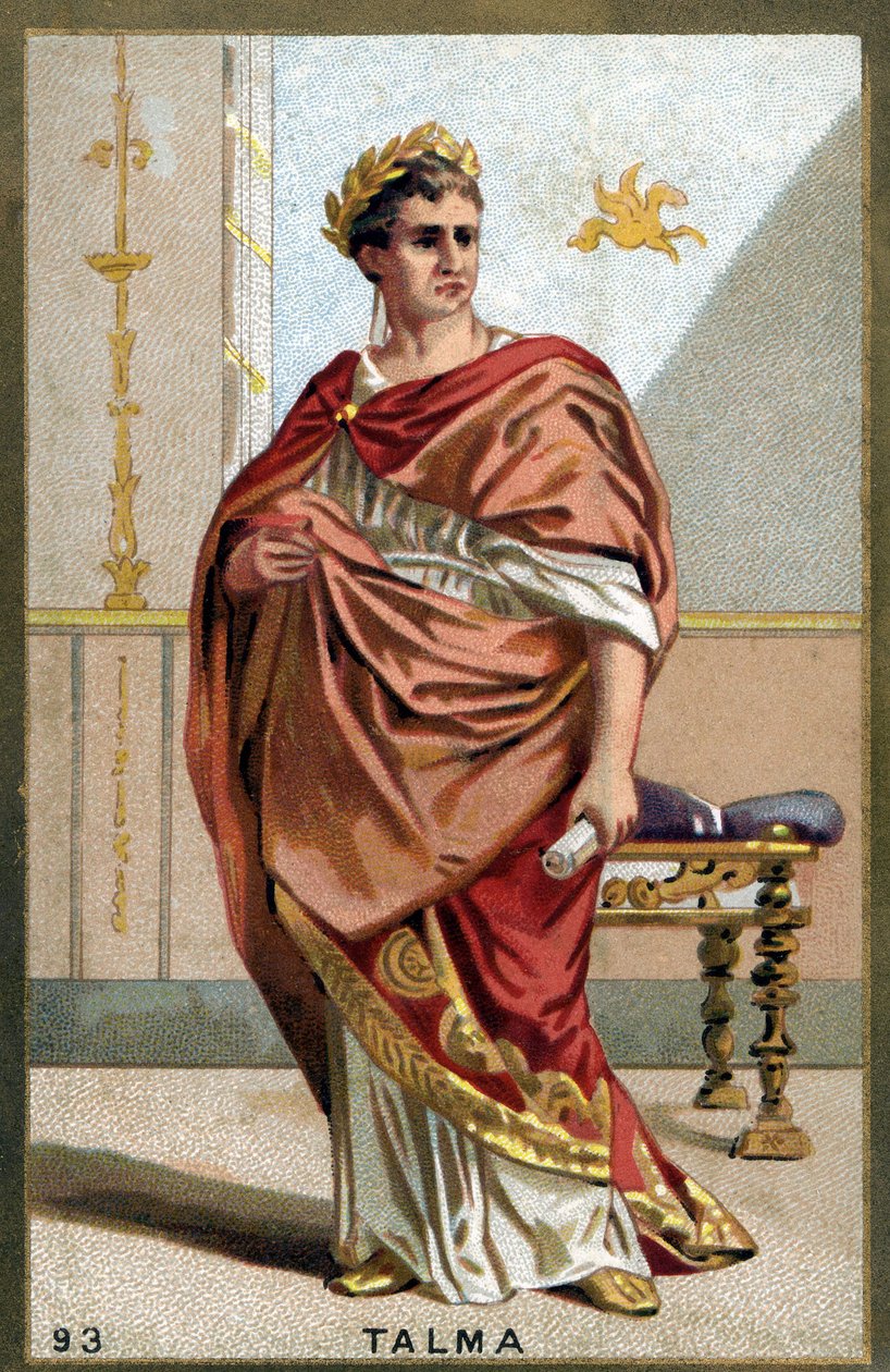 Portrett av Francois-Joseph (Francois Joseph) Talma (1763-1826), fransk skuespiller.. Kromolitografi fra slutten av 1800-tallet. av Unknown artist