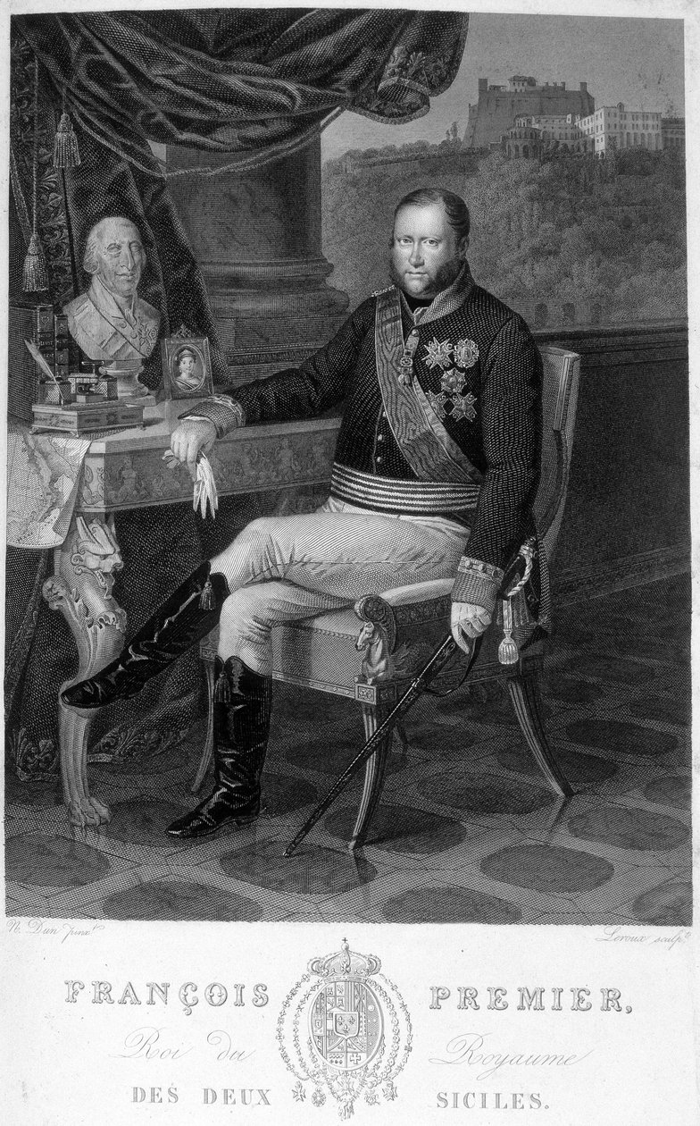 Portrett av Francois 1. (1777-1830), kongen av de to Siciliene. av Unknown artist