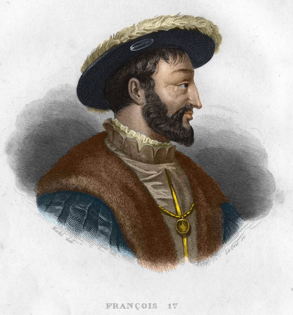 Portrett av Francois I (1494 - 1547) konge av Frankrike av Unknown artist