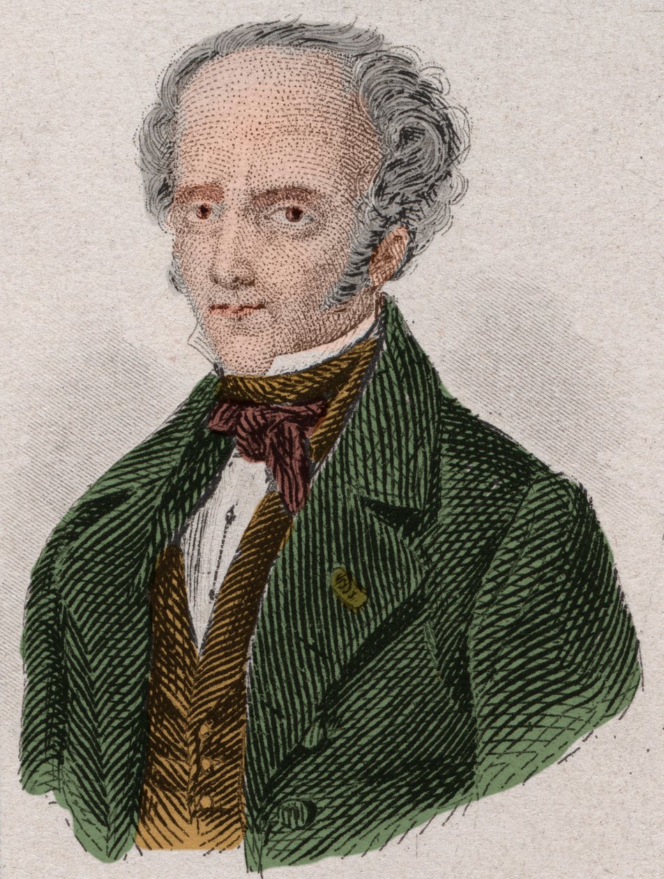 Portrett av Francois Rene, Viscount de Chateaubriand (1768-1848) fransk forfatter. Gravering fra 1876. av Unknown artist