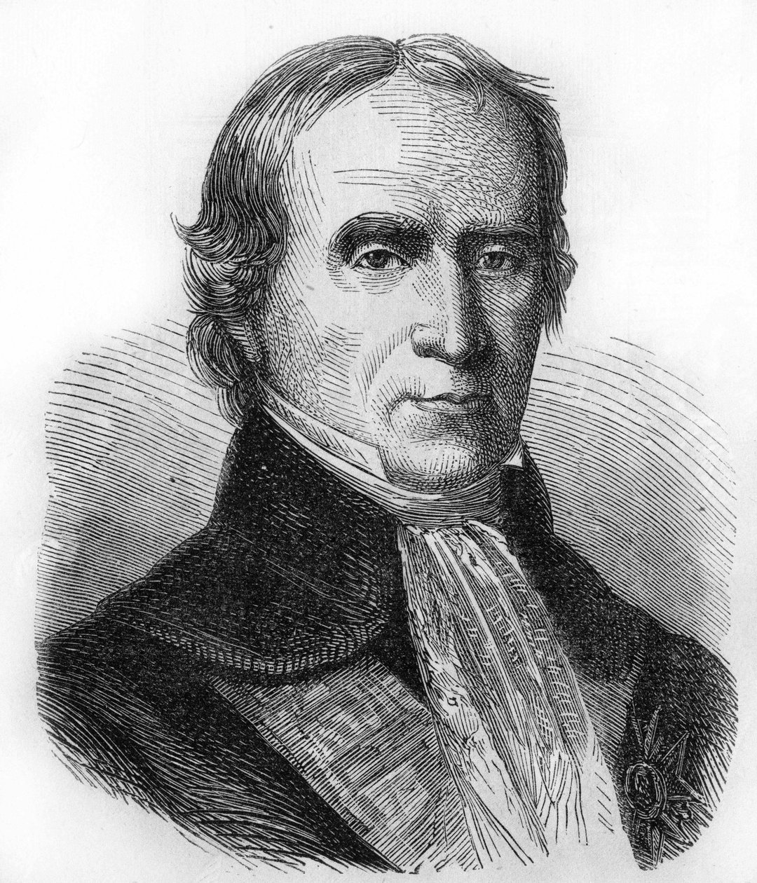Portrait of François Barbé Marbois. 1745-1837.Consul in the United States and then intendant in Santo Domingo. Engraving from 1866. av Unknown artist