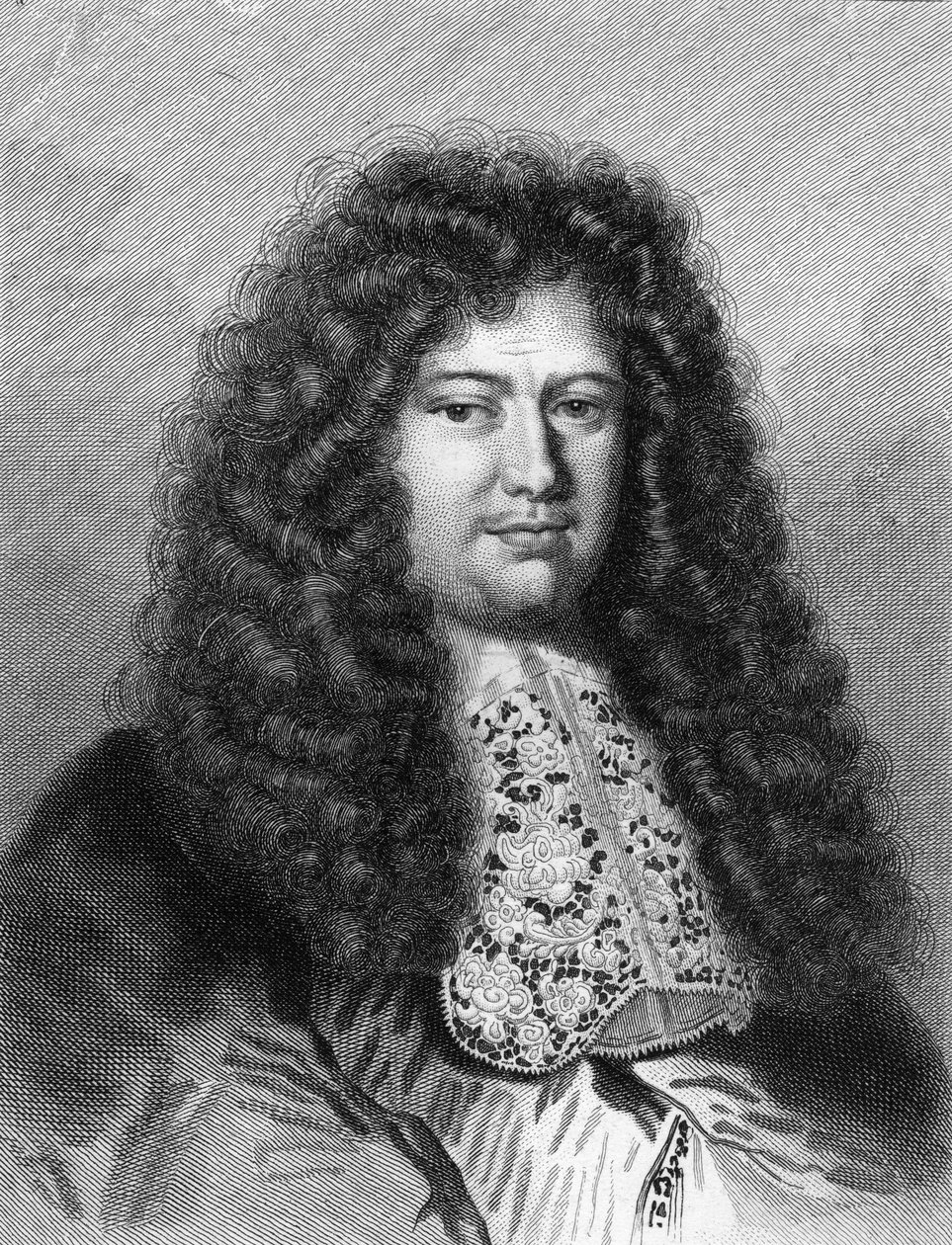 Portrett av François Michel Le Tellier, Marquis de Louvois (1639 - 1691), fransk politiker - i "Histoire des Français" av Lavallée, gravering, sd. av Unknown artist