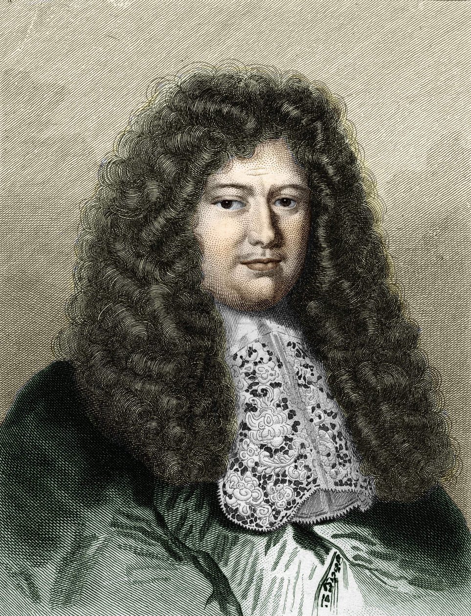 Portrett av François Michel Le Tellier, Marquis de Louvois (1639 - 1691), fransk politiker - i Histoire des Français av Lavallée, gravering, nd. av Unknown artist