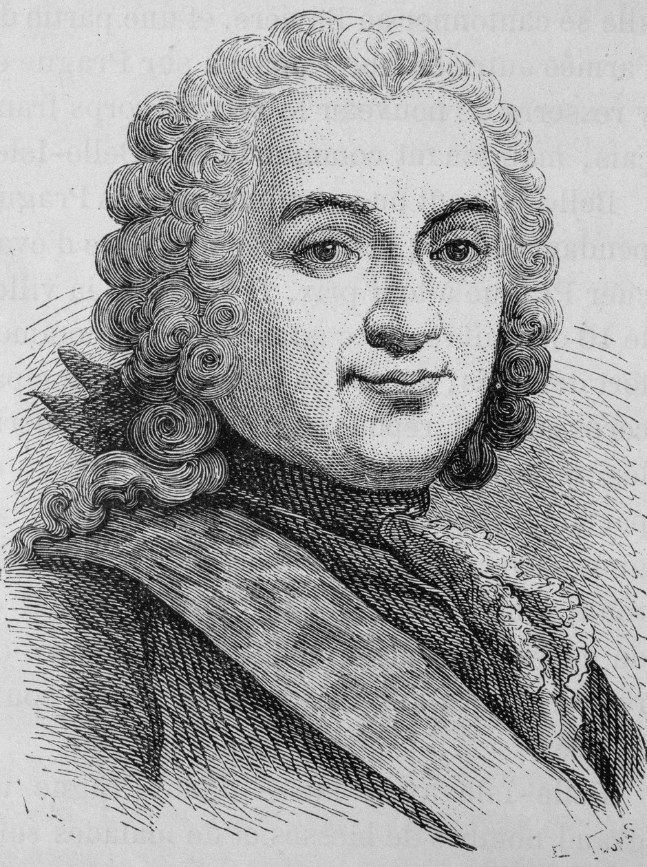 Portrett av François de Chevert (1695 - 1769). Gravering av slutten av 1800-tallet i "Histoire de France"" av H. Martin. av Unknown artist