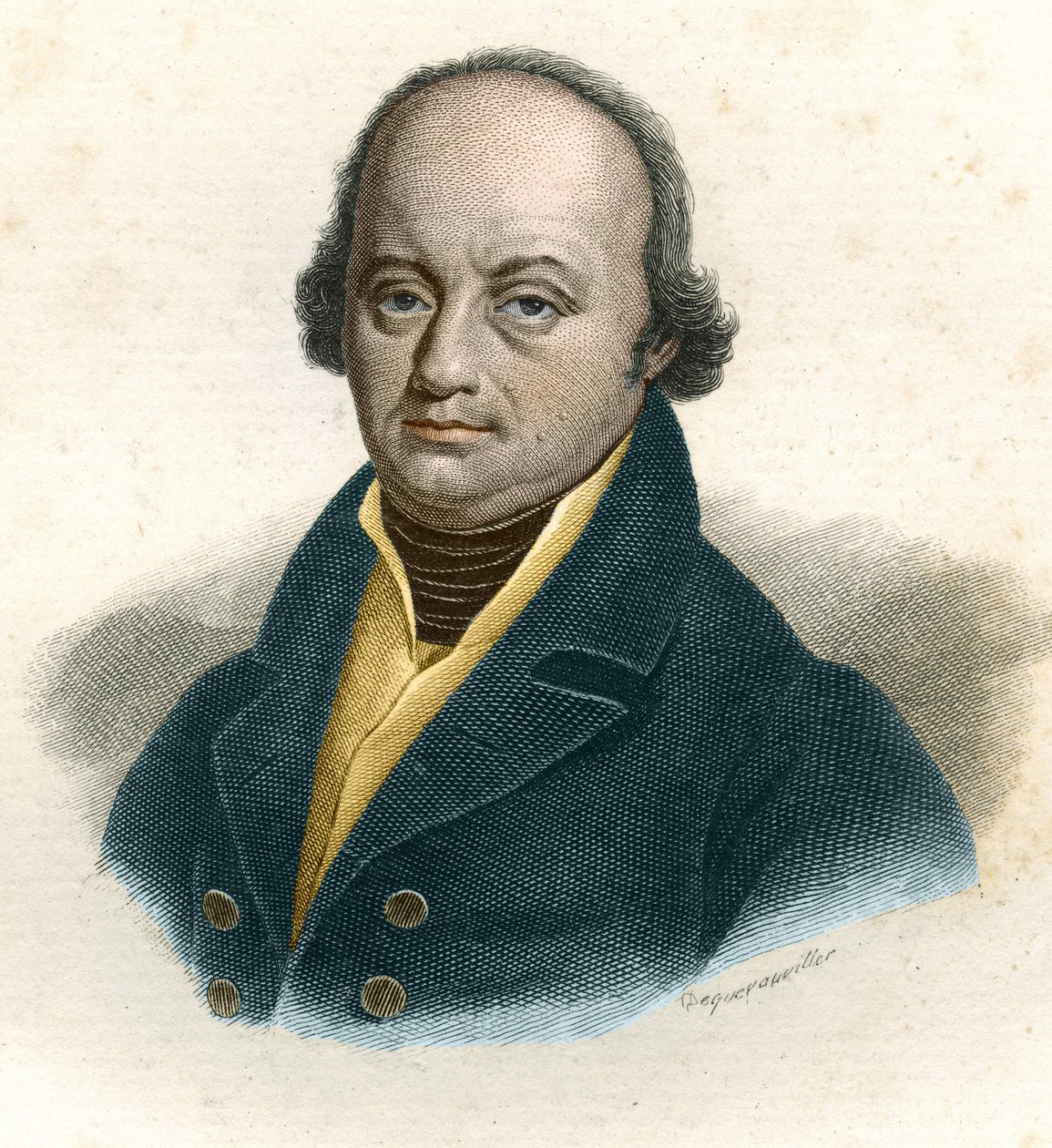 Portrett av Franz-Joseph Gall (Franz Joseph) (1758 - 1828), tysk lege, gravering fra 1800-tallet av Unknown artist