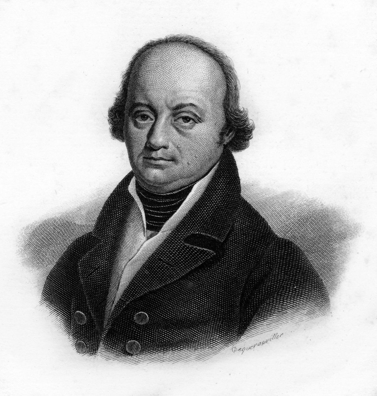 Portrett av Franz-Joseph Gall (Franz Joseph) (1758 - 1828), tysk lege, gravering fra 1800-tallet av Unknown artist