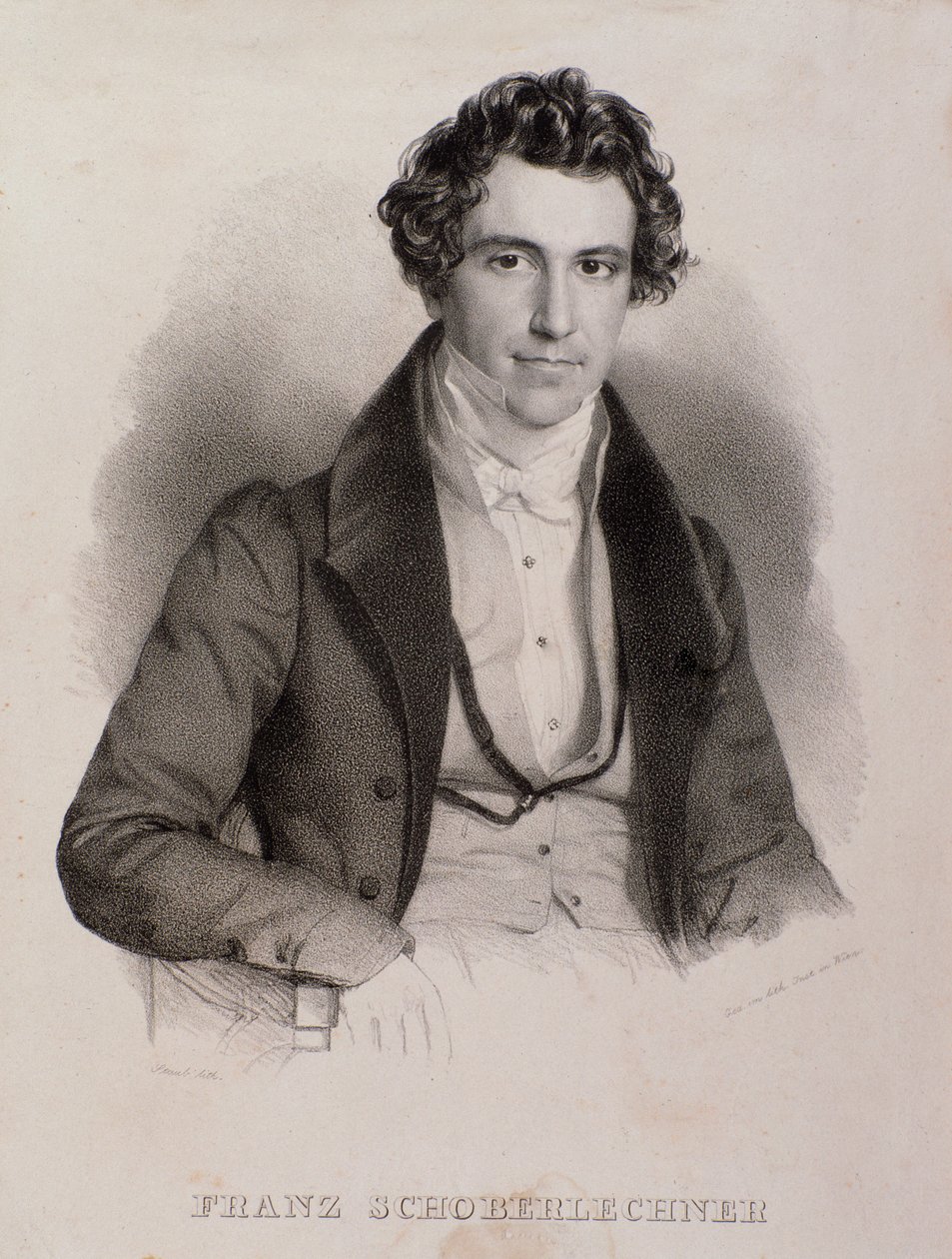 Portrett av Franz Schoberlechner (gravering av Unknown artist