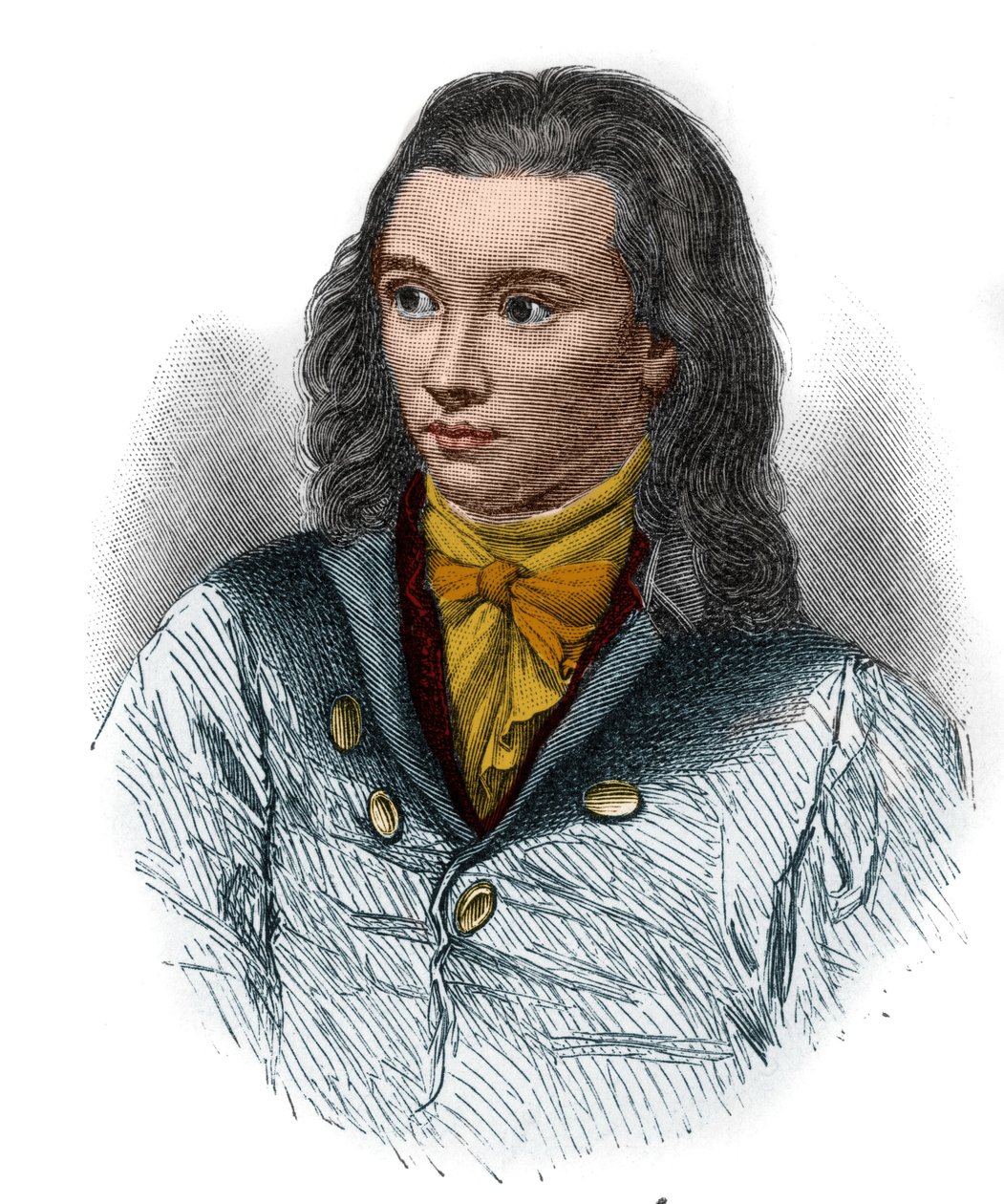 Portrett av Friedrich von Hardenberg, dit Novalis (1772-1801), tysk poet av den romantiske bevegelsen. av Unknown artist