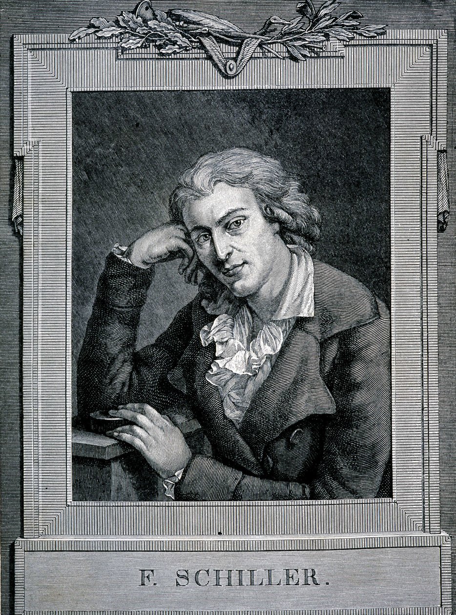 Portrait of Friedrich von Schiller (1759 - 1805), German poet and playwright. av Unknown artist
