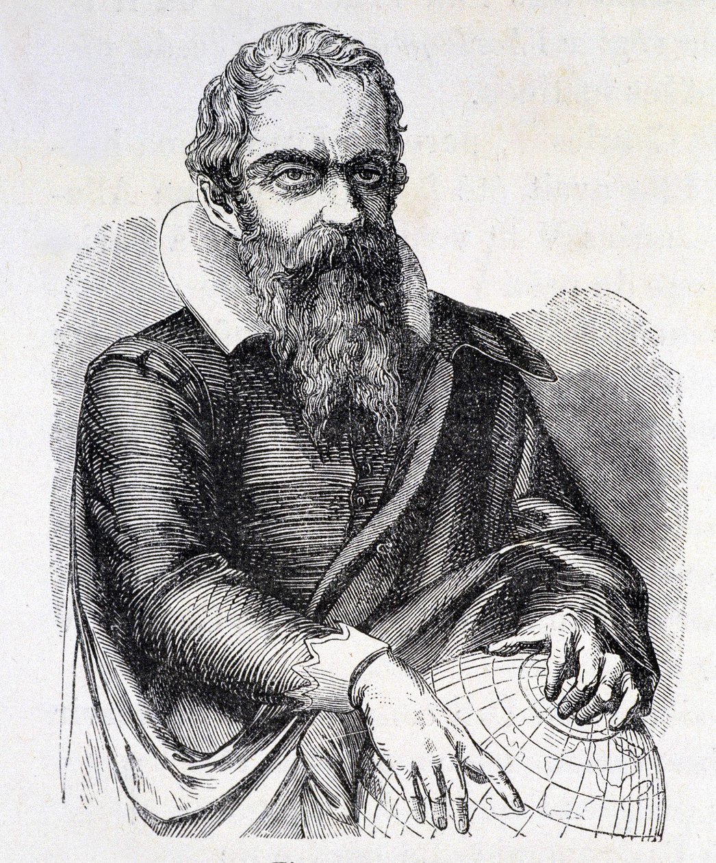 Portrett av Galileo Galilei dit Galileo (1564 - 1642), gravering fra 1800-tallet. av Unknown artist