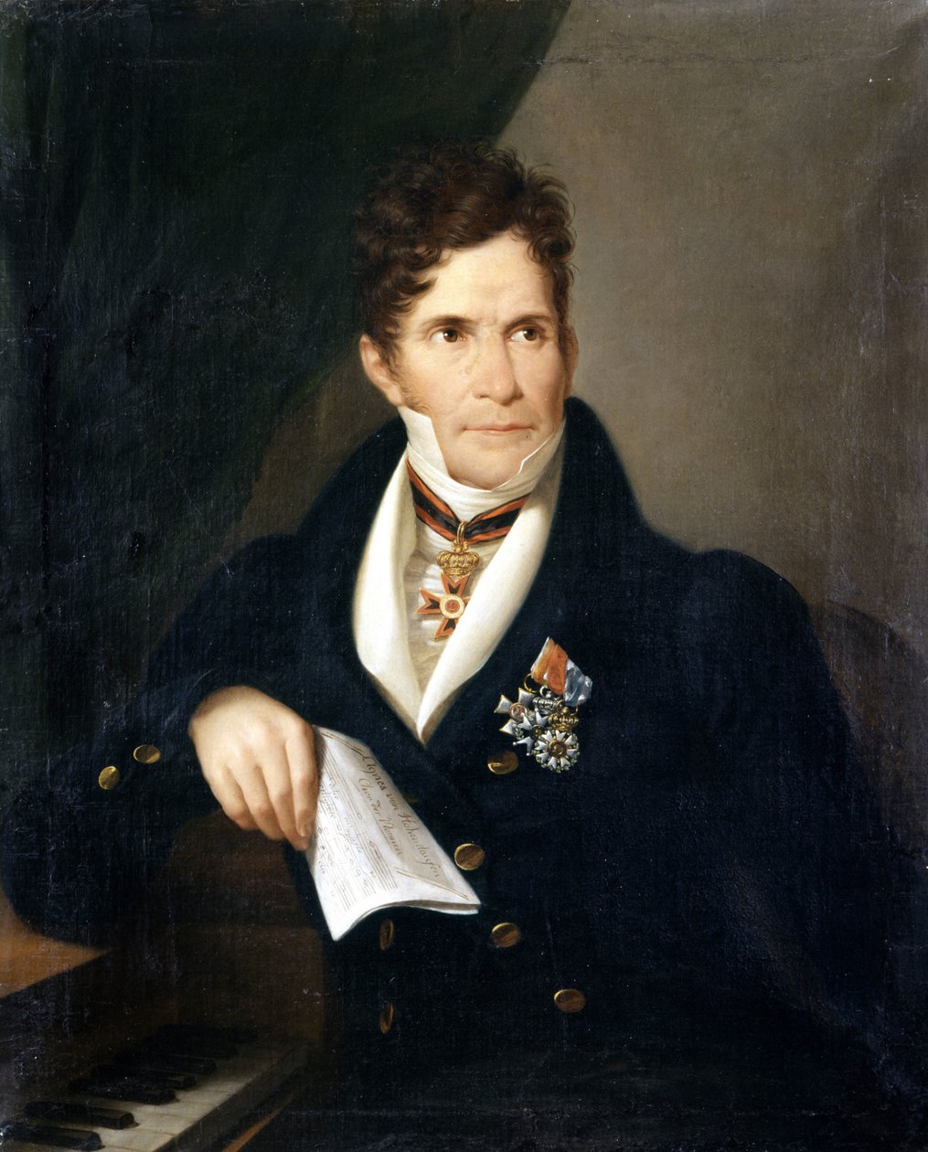Portrett av Gaspare Spontini. Italiensk komponist (1774 til 1851). Anonymt maleri fra 1800-tallet. Galleria d