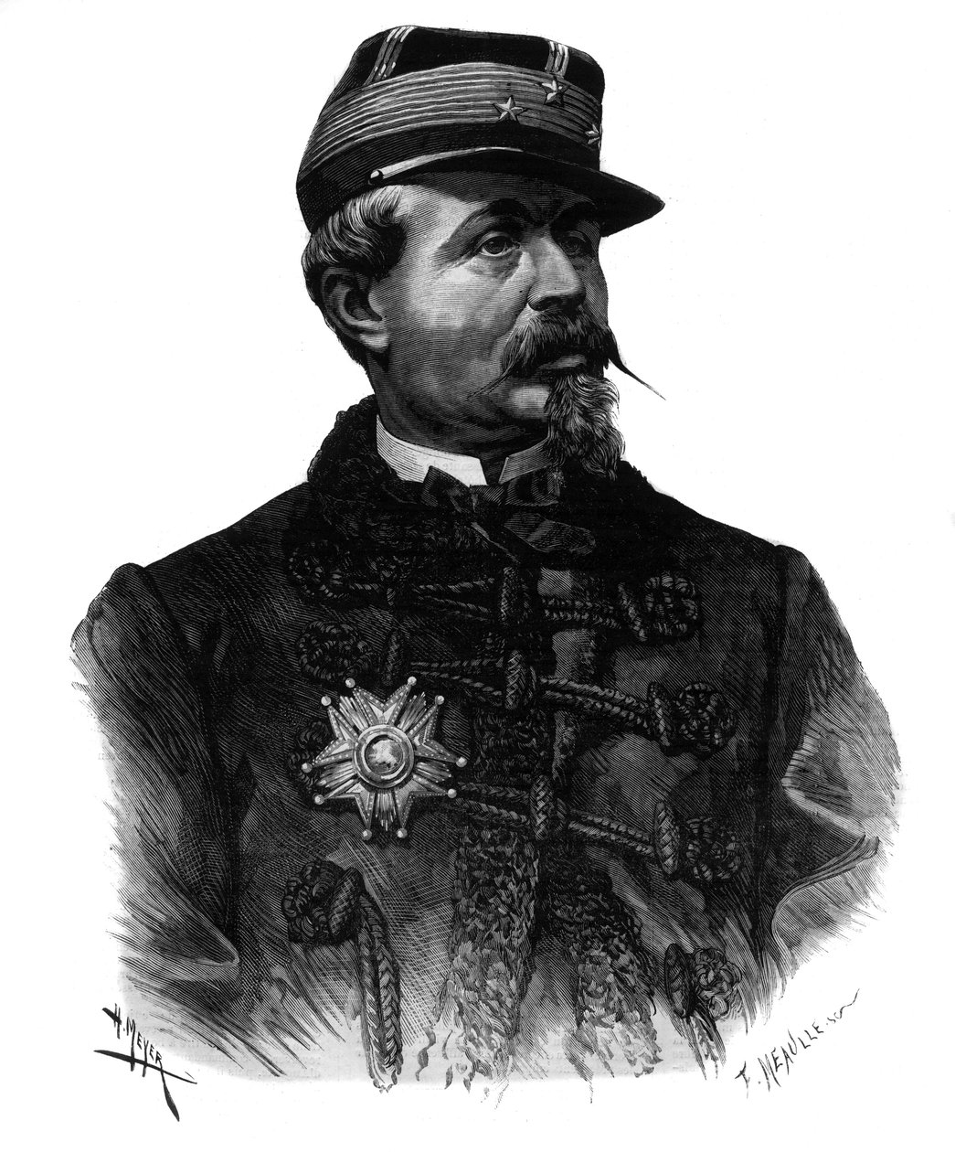 Portrait of General Alfred Chanzy (1823-1883) engraving of 1883 av Unknown artist