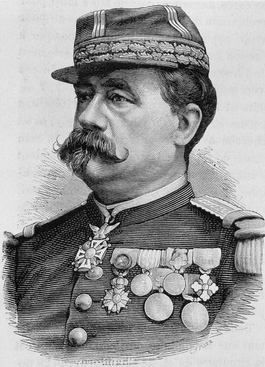 Portrett av general Carré de Bellemarre. Gravering av slutten av 1800-tallet i "Histoire de France"" av H. Martin. av Unknown artist