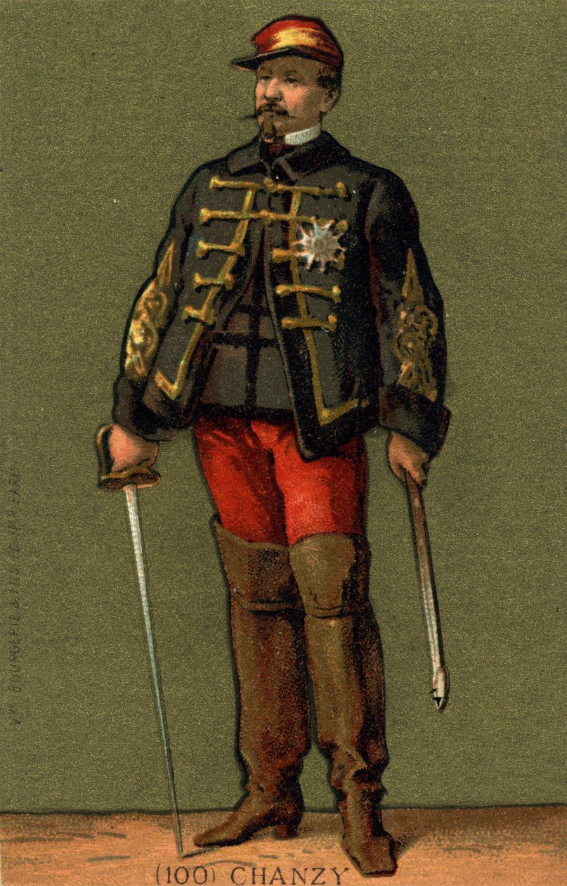 Portrett av general Chanzy (1823 - 1883) Kromolitografi fra slutten av 1800-tallet. av Unknown artist