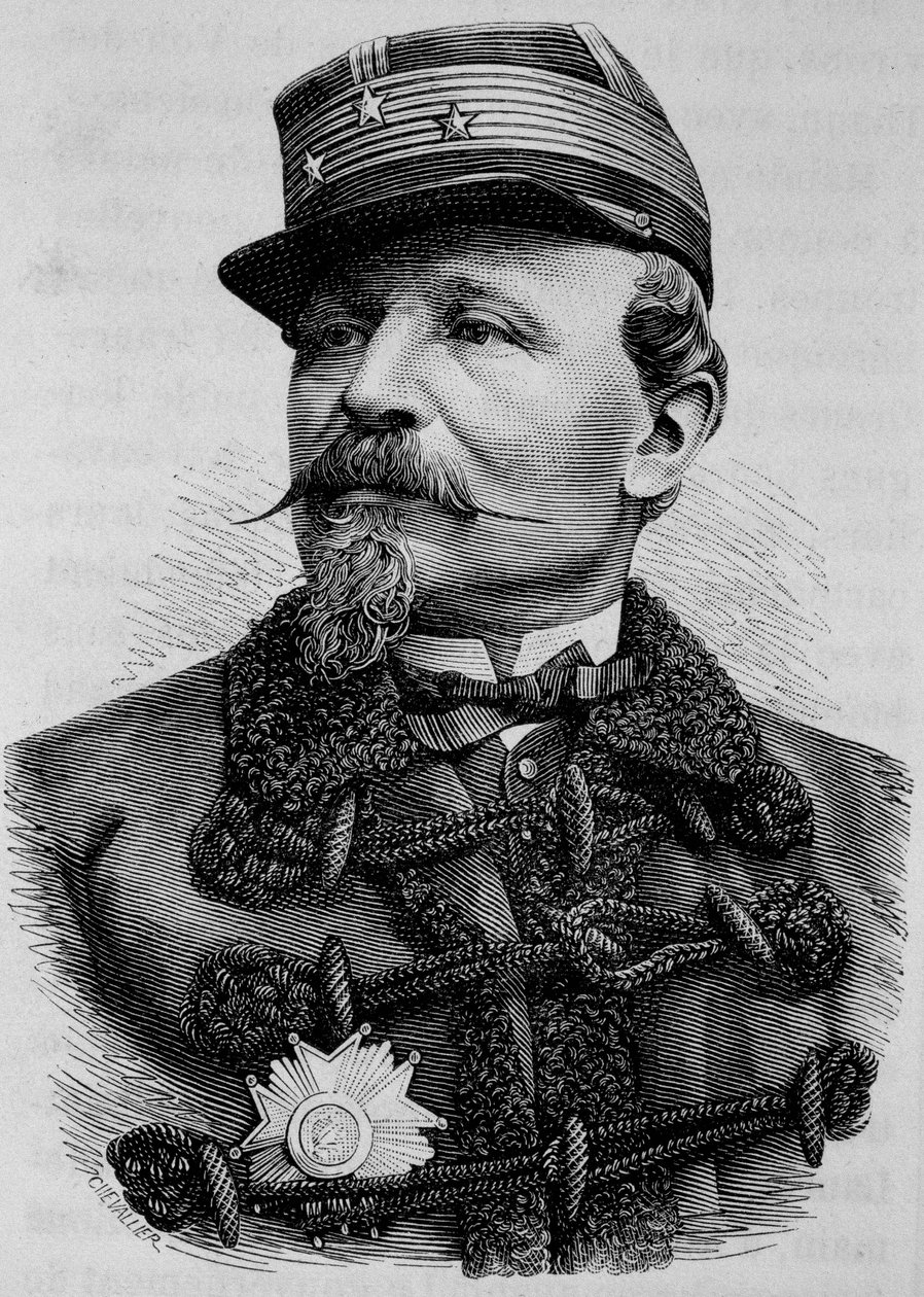 Portrett av general Chanzy (1823 - 1883). Gravering av slutten av 1800-tallet i "Histoire de France"" av H. Martin. av Unknown artist