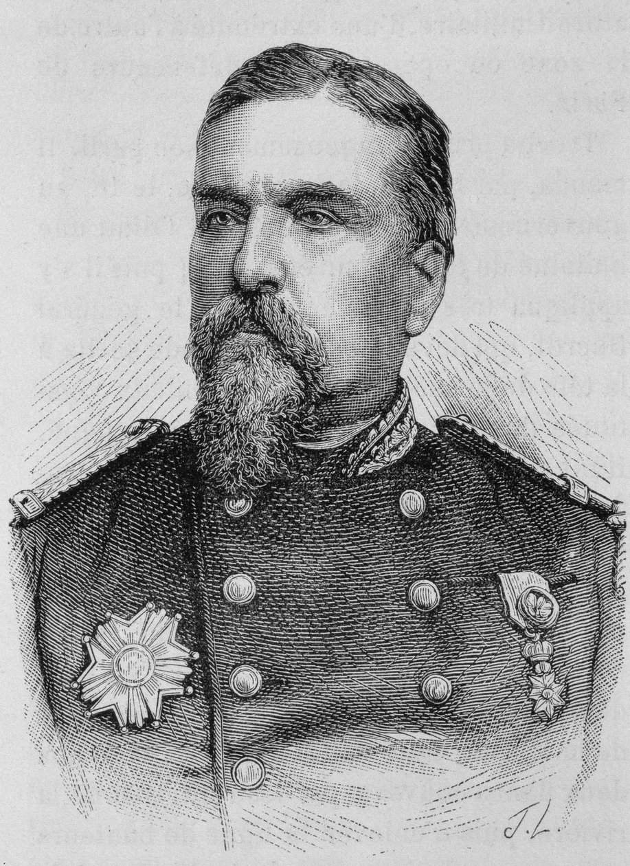 Portrett av general Ducrot (1817 - 1882). Gravering av slutten av 1800-tallet i "Histoire de France"" av H. Martin. av Unknown artist