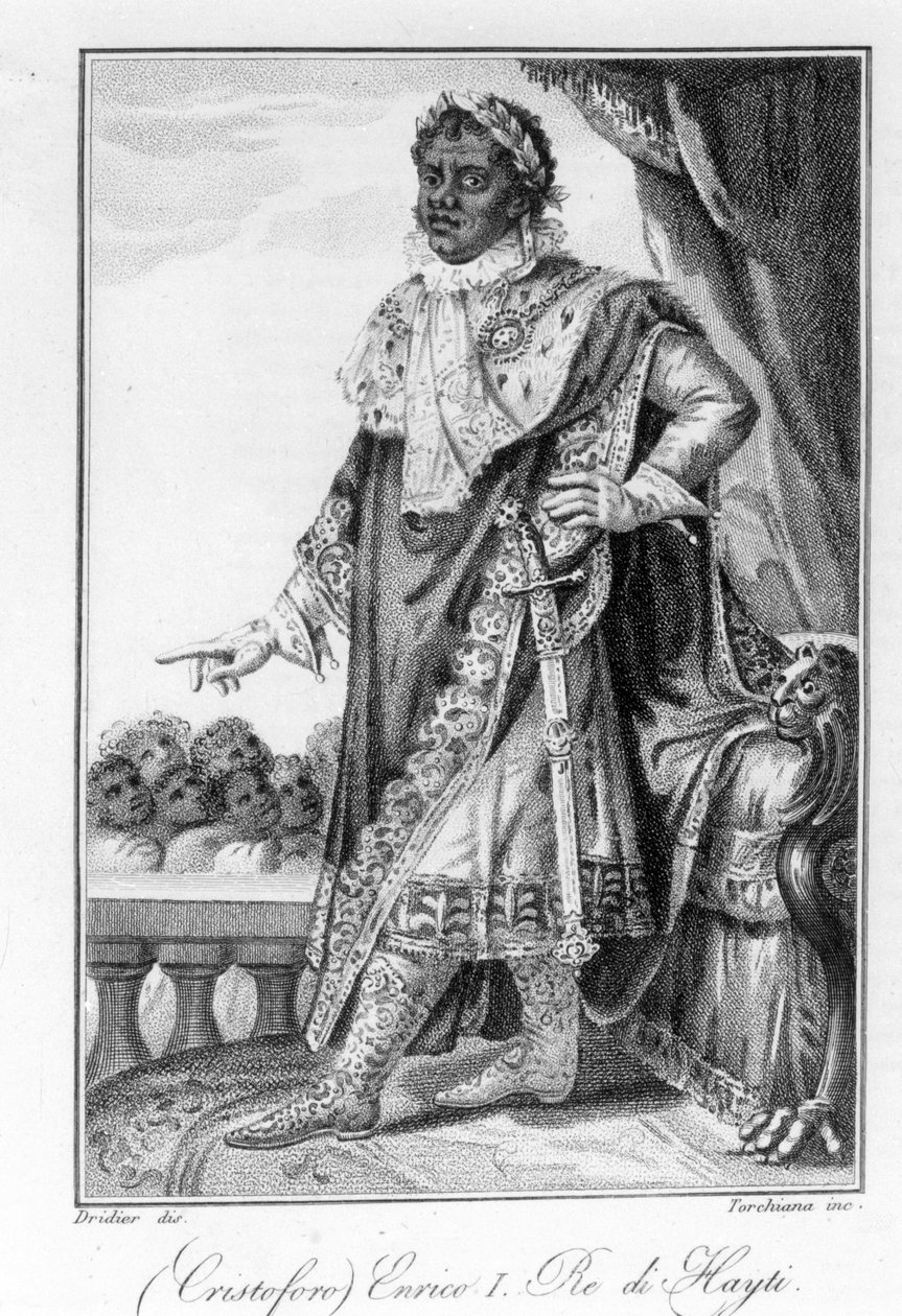 Portrett av general Henry Christophe, konge av Haiti, helten fra Haitis uavhengighet. Gravering sd. 1800-tallet. av Unknown artist