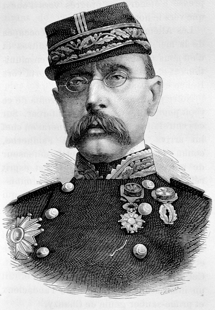 Portrett av general Louis Faidherbe, fransk kolonisator (1818 - 1889). 1800-talls gravering. av Unknown artist