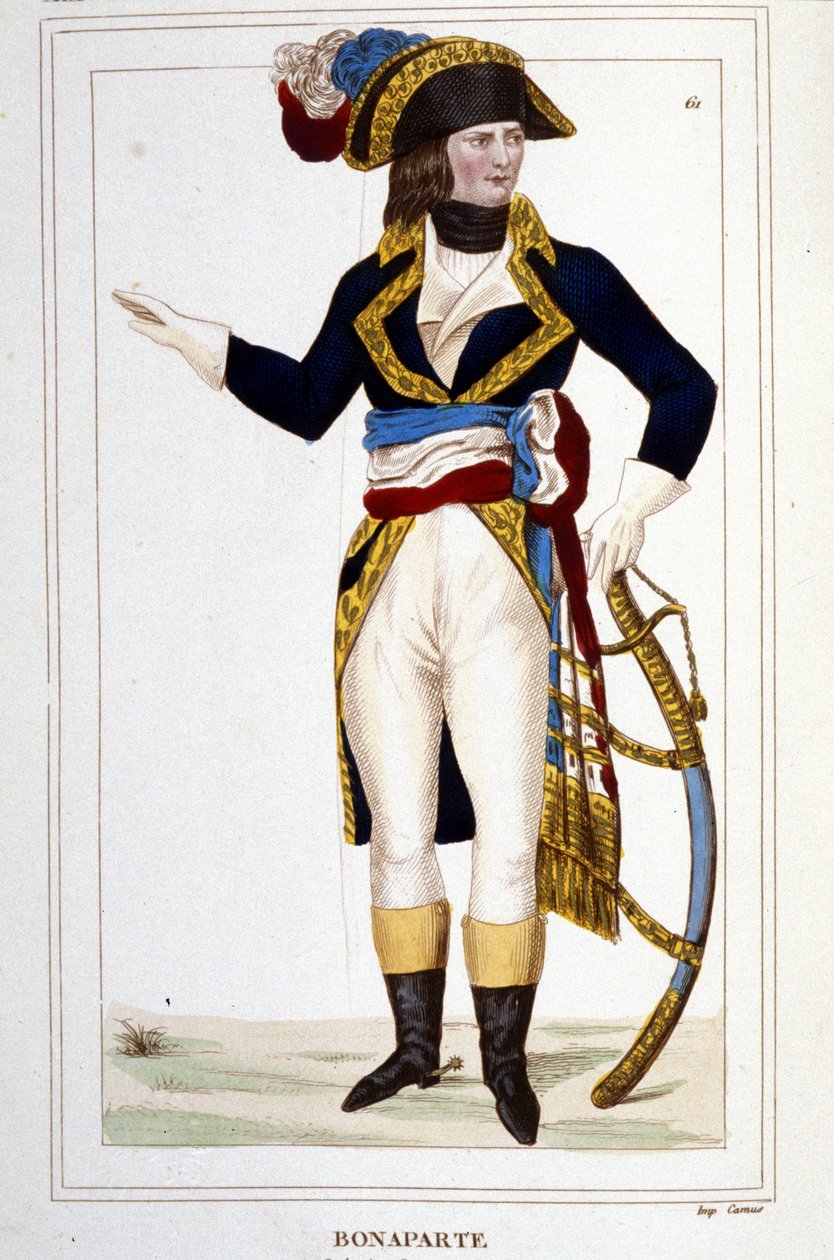 Portrett av general Napoleon Bonaparte (1769 - 1821) i uniform. av Unknown artist