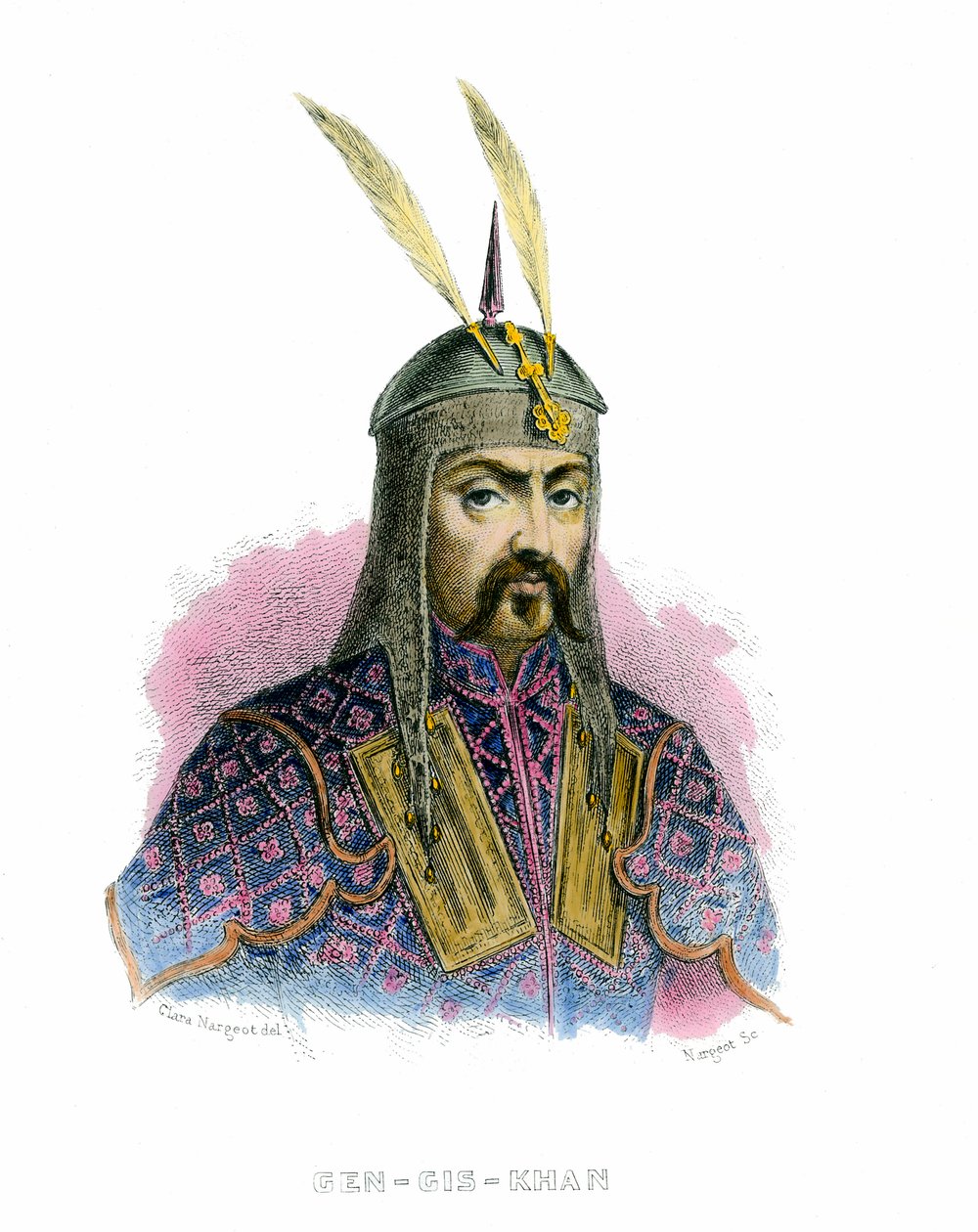 Portrett av Genghis Khan (Temudjin av Unknown artist
