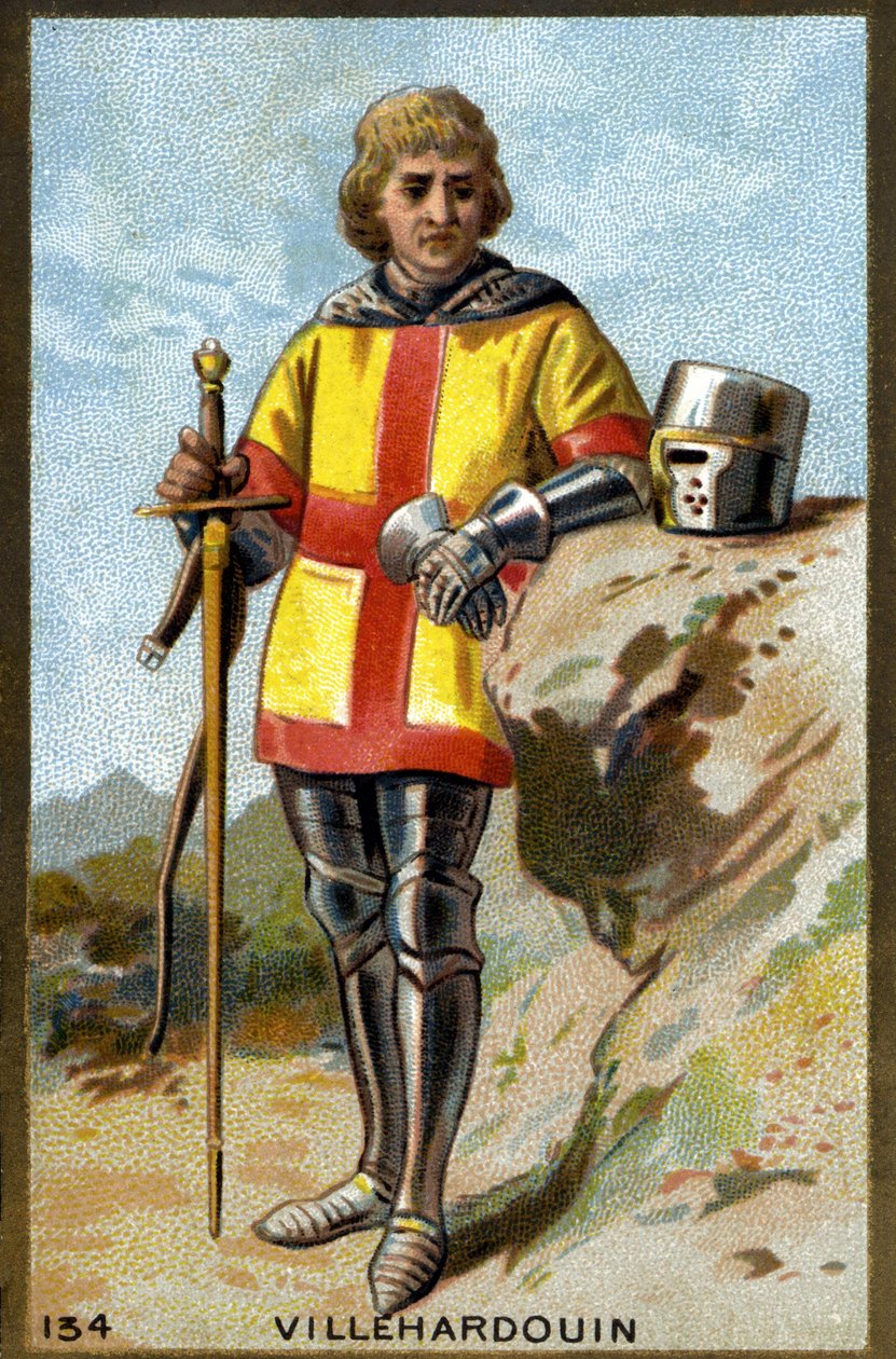 Portrett av Geoffroi de Villehardouin (1150 - 1213). Kromolitografi fra slutten av 1800-tallet. av Unknown artist