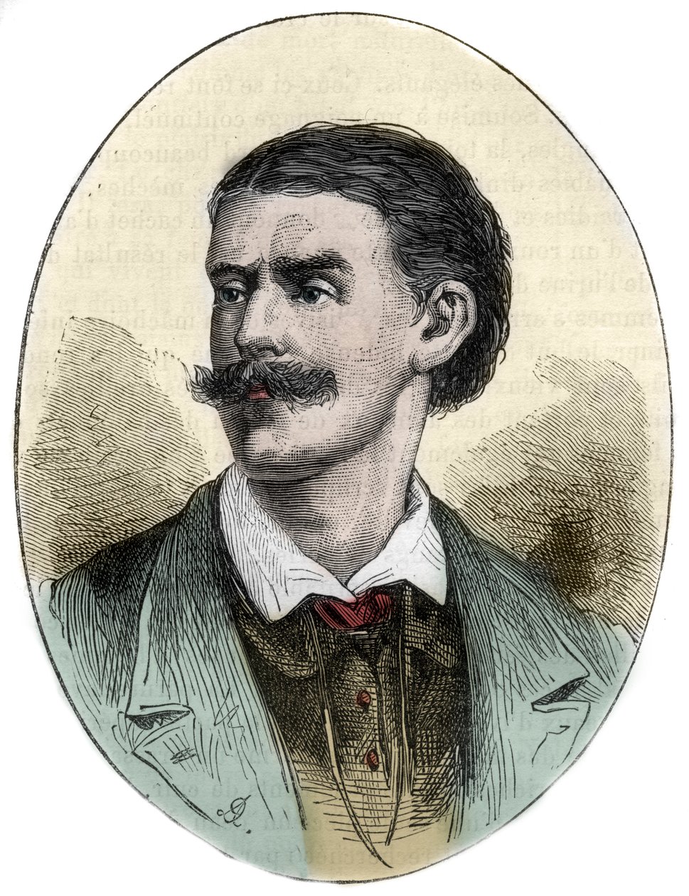 Portrait of Georg August Schweinfurth (1836-1925) German explorer, botanist and anthropologist engraving from “” Histoire picturesque des grands voyages au nineteenth century””. 1877 av Unknown artist
