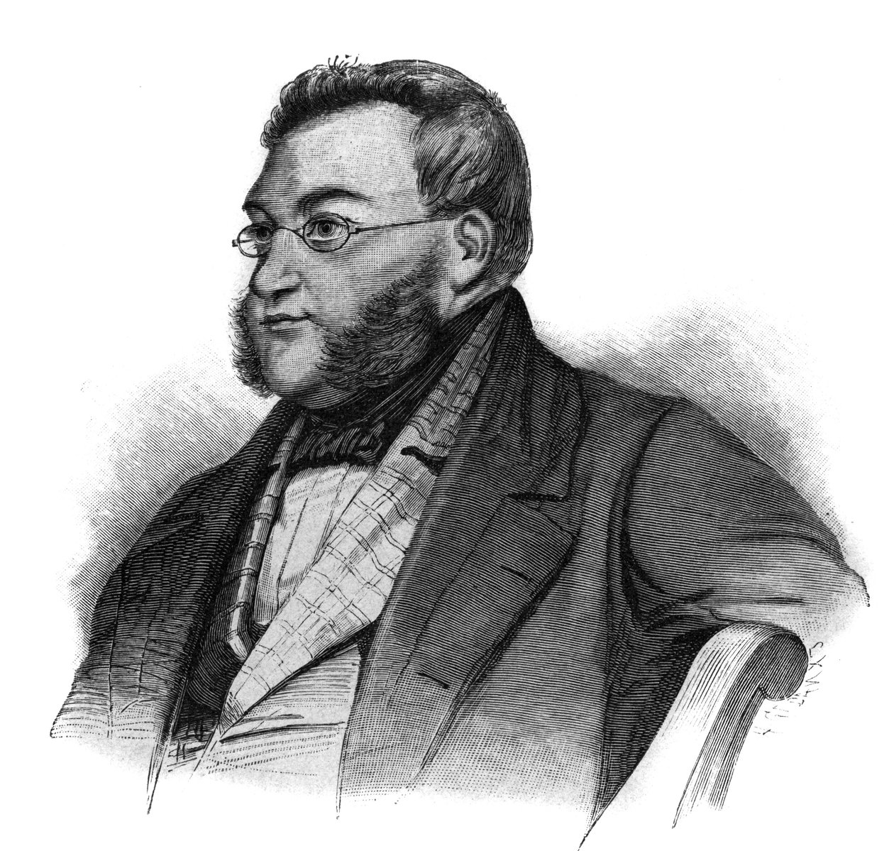 Portrait of Georg von Vincke, Prussian politician - Georg von Vincke (1811-1875), administrator, politician and Prussian landowner - engraving late 19th century av Unknown artist