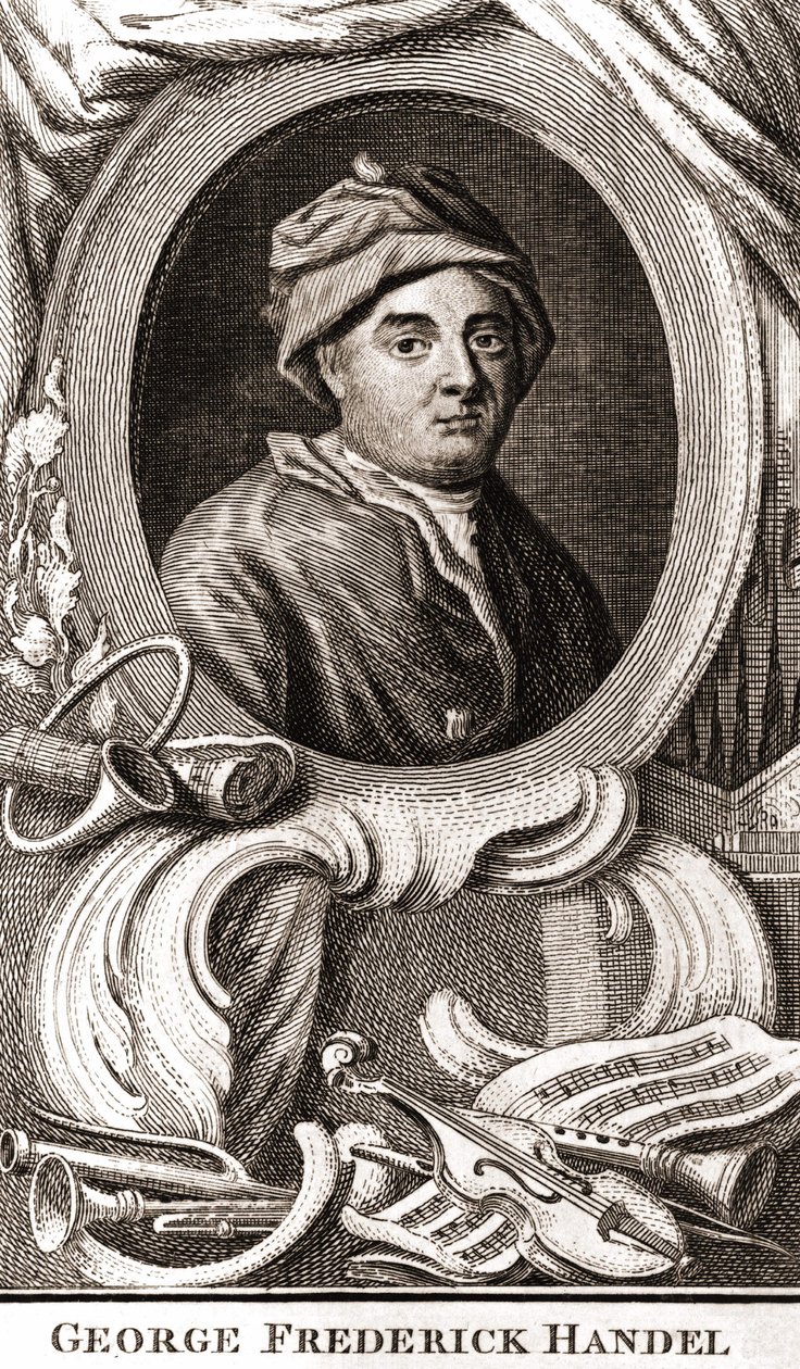 Portrait of George Frederick Handel (Georg Friedrich Handel av Unknown artist