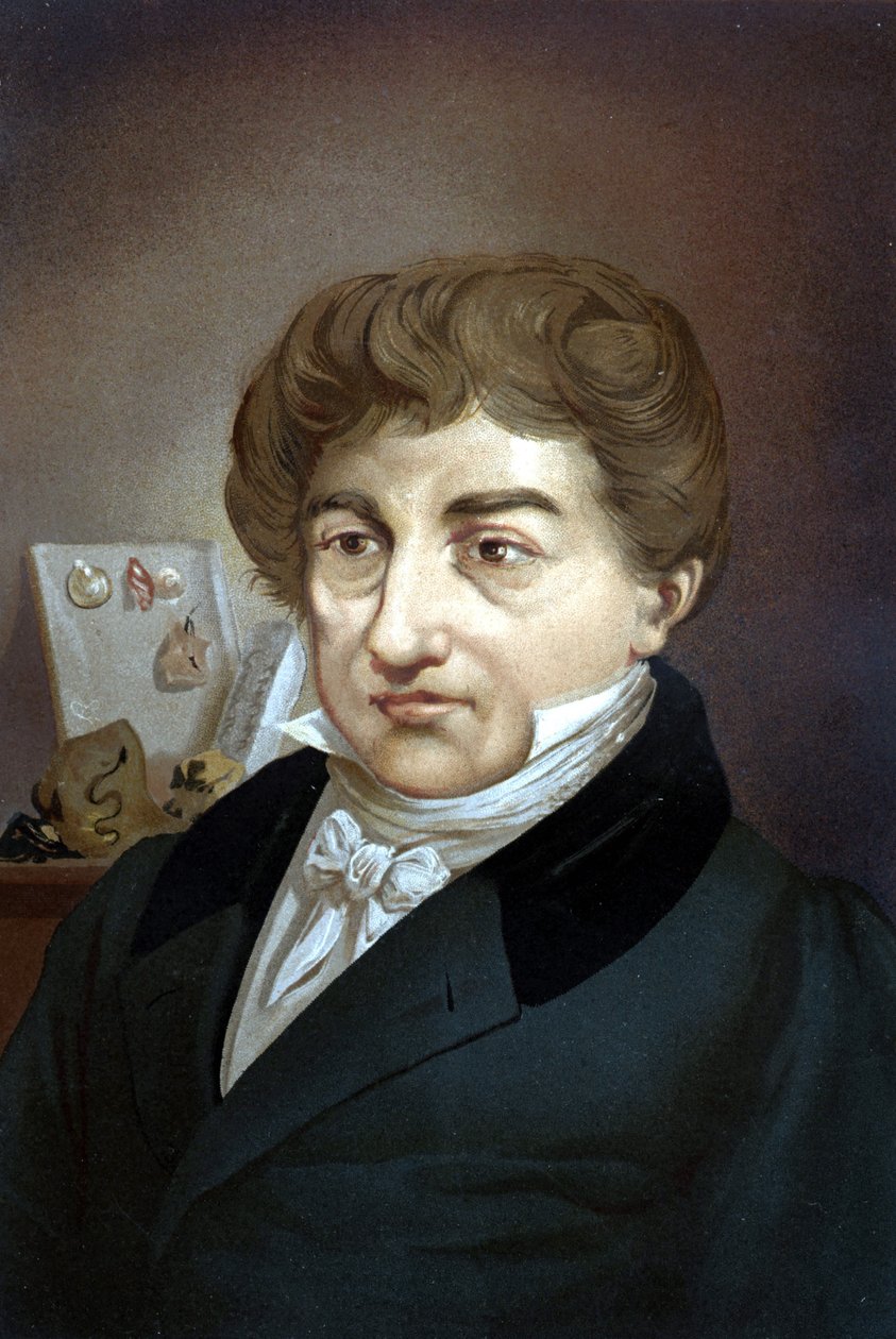 Portrait of Georges Cuvier (1764-1832) from “La Ciencia y sus Hombres” by Louis Figuier. Barcelona 1881 av Unknown artist