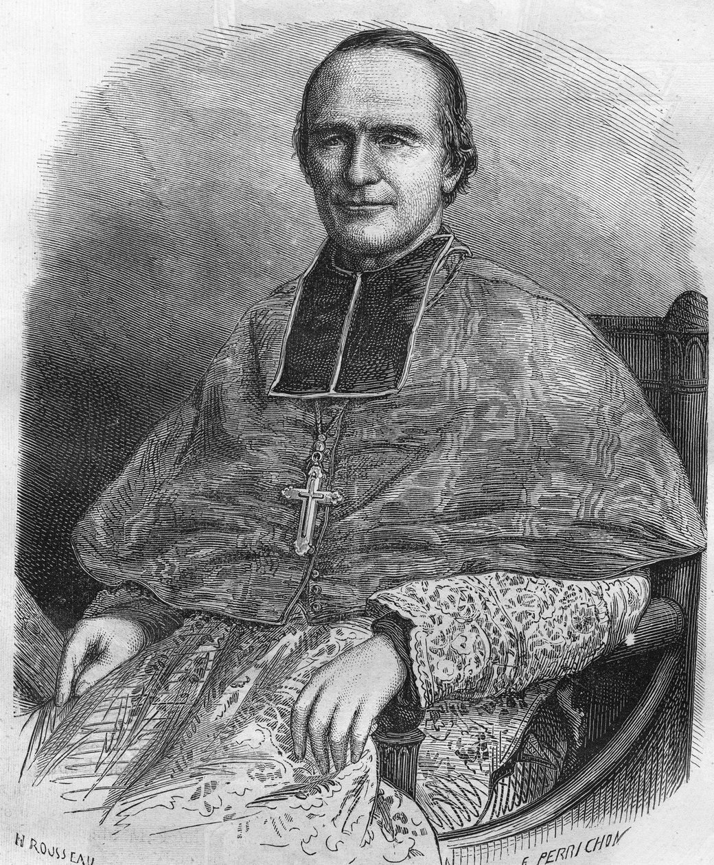 Portrett av Georges Darboy.French Prélate (1813 til 1871). Erkebiskop av Paris, ble han tatt som gissel under kommunen og skutt. av Unknown artist