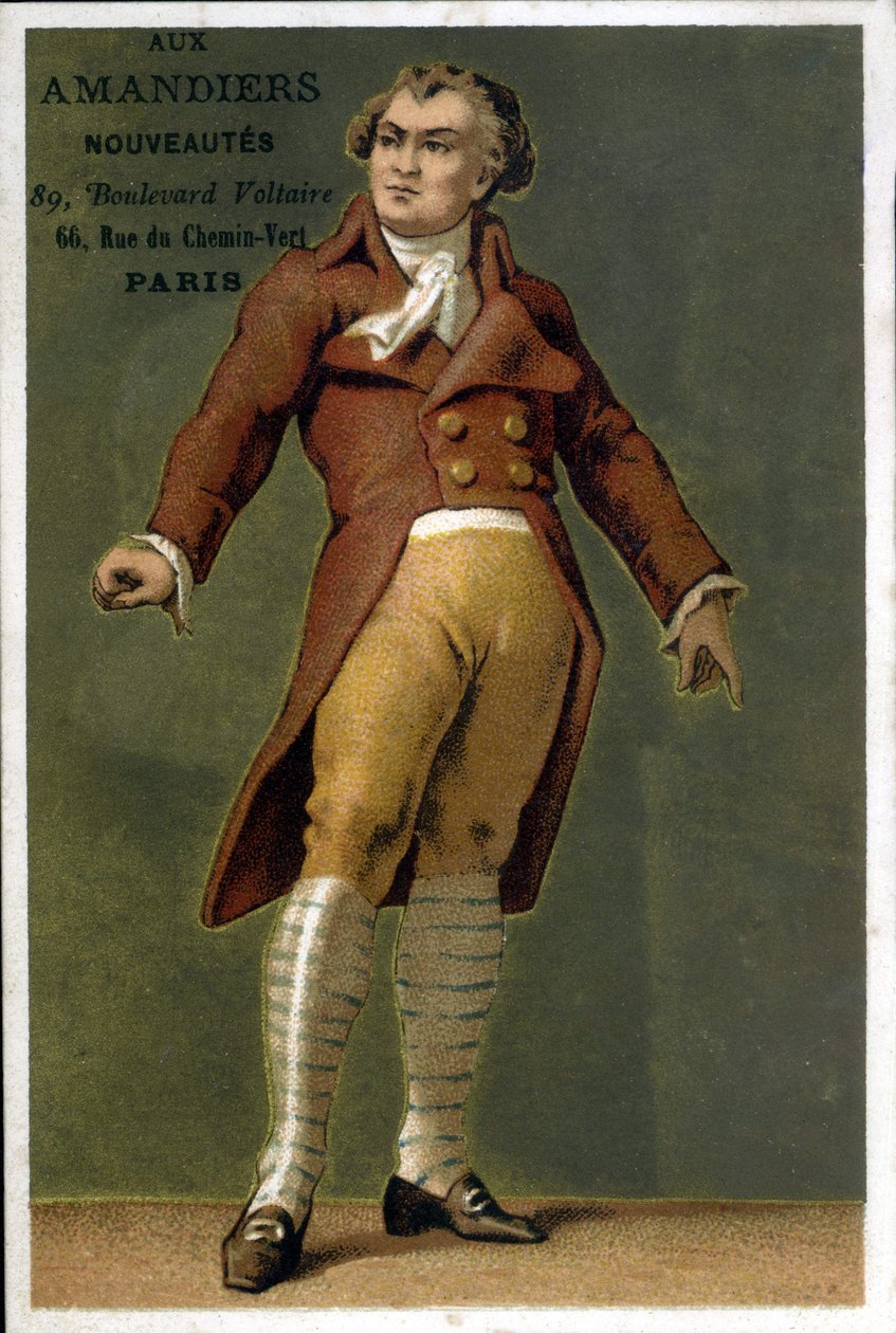 Portrett av Georges Jacques Danton (1759 - 1794), fransk politiker. Kromolitografi fra slutten av 1800-tallet. av Unknown artist