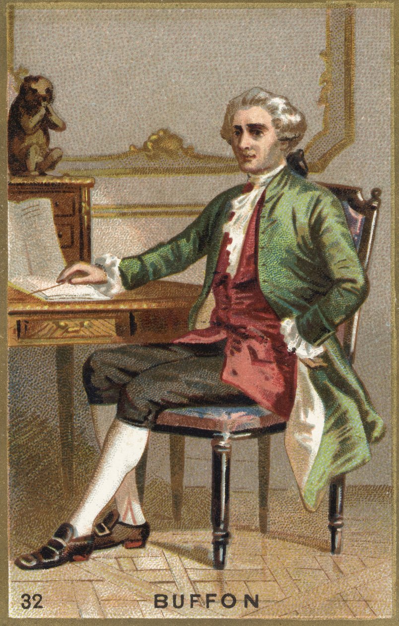 Portrett av Georges Louis Leclerc, greve av Buffon (1707 - 1788), fransk naturforsker og forfatter. Kromolitografi 1800-tallet. av Unknown artist