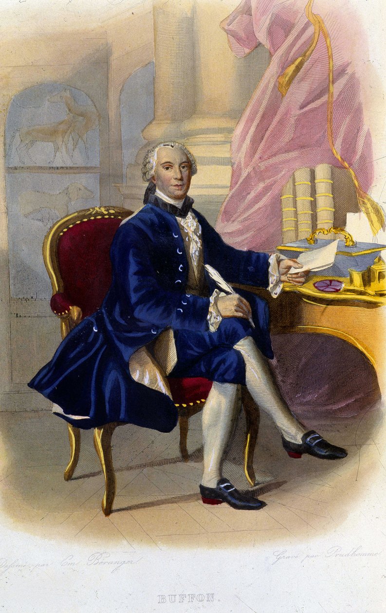 Portrett av Georges Louis Leclerc, greve av Buffon (1707 - 1788), fransk naturforsker og forfatter. I "" Le Plutarque francais"" av Unknown artist