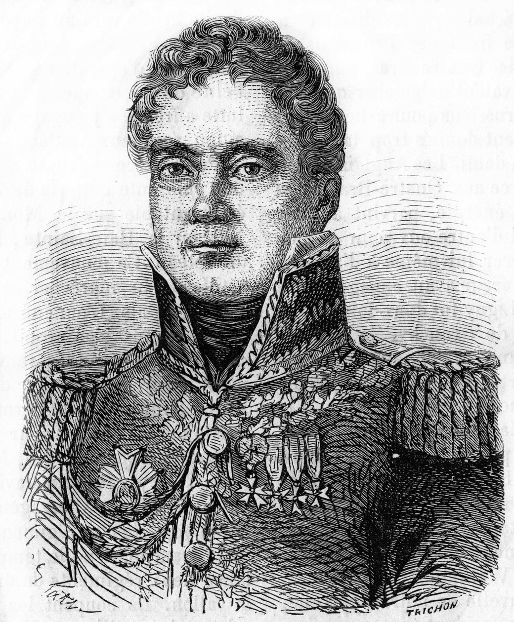 Portrett av Georges Mouton, greve av Lobau (1770-1838), marechal av Frankrike. av Unknown artist