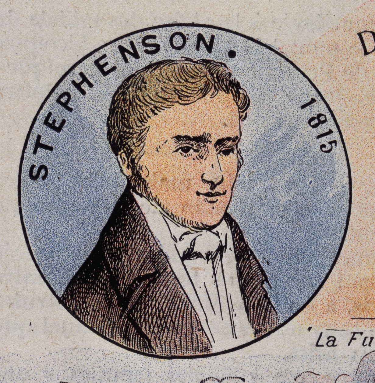 Portrett av Georges Stephenson i 1815 (1781 -1848), britisk ingeniør (første damplokomotiv i 1814) av Unknown artist