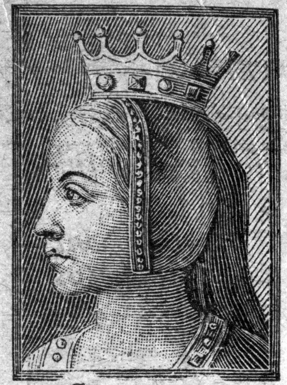 Portrett av Gerberge av Sachsen (ca. 913-968 eller 969), dronning av Frankrike, kone til Ludvig IV av Outremer. av Unknown artist