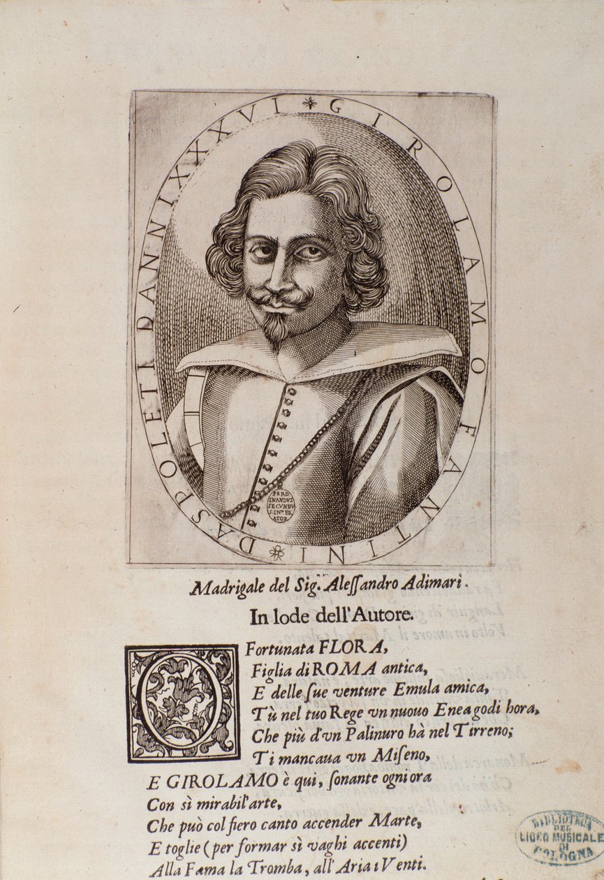 Portrett av Gerolamo Fantini (tittelsiden til metoden hans for å lære å spille trompet av Unknown artist