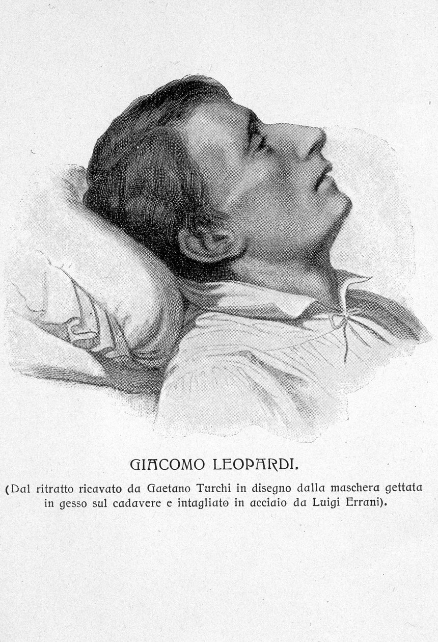 Portrett av Giacomo Leopardi på dødsleie av Unknown artist