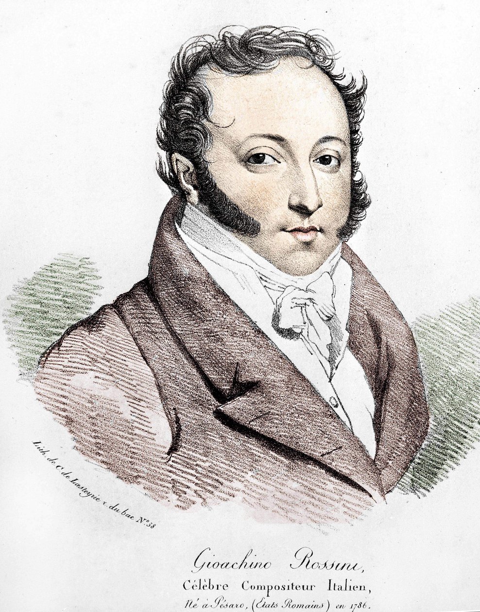 Portrett av Gioacchino Rossini (1792-1868). av Unknown artist