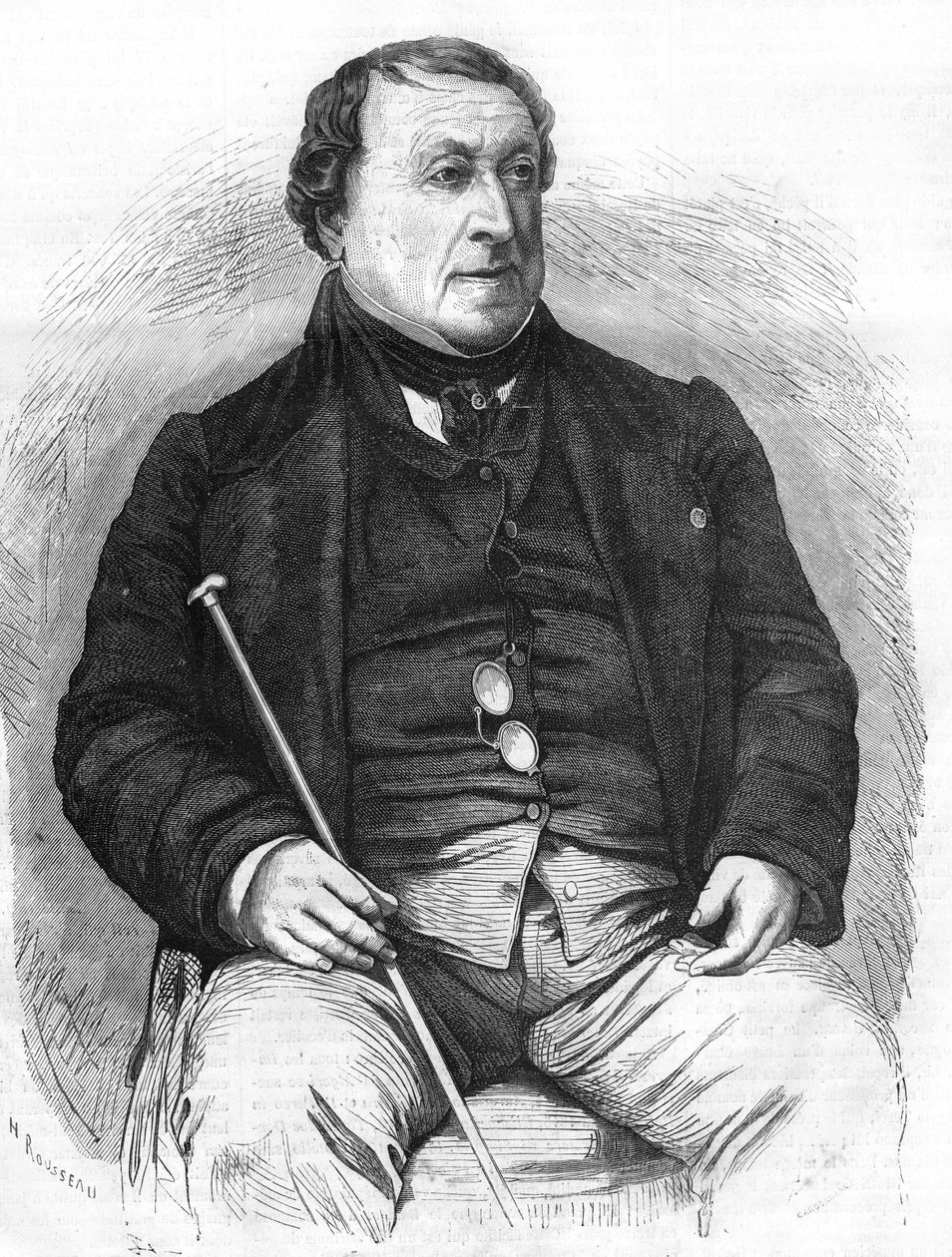 Portrett av Gioacchino Rossini (1792-1868). av Unknown artist